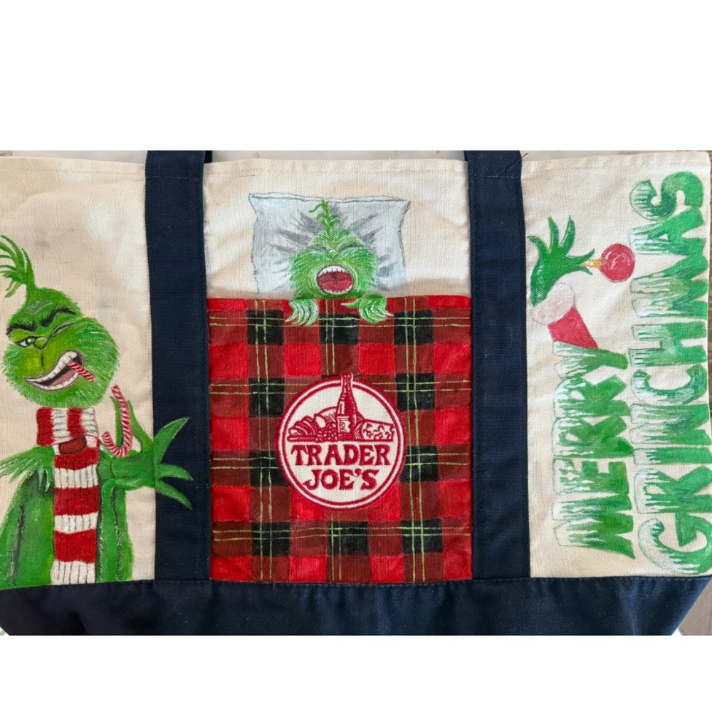 Trader Joe’s Hand Painted Grinch Large Tote